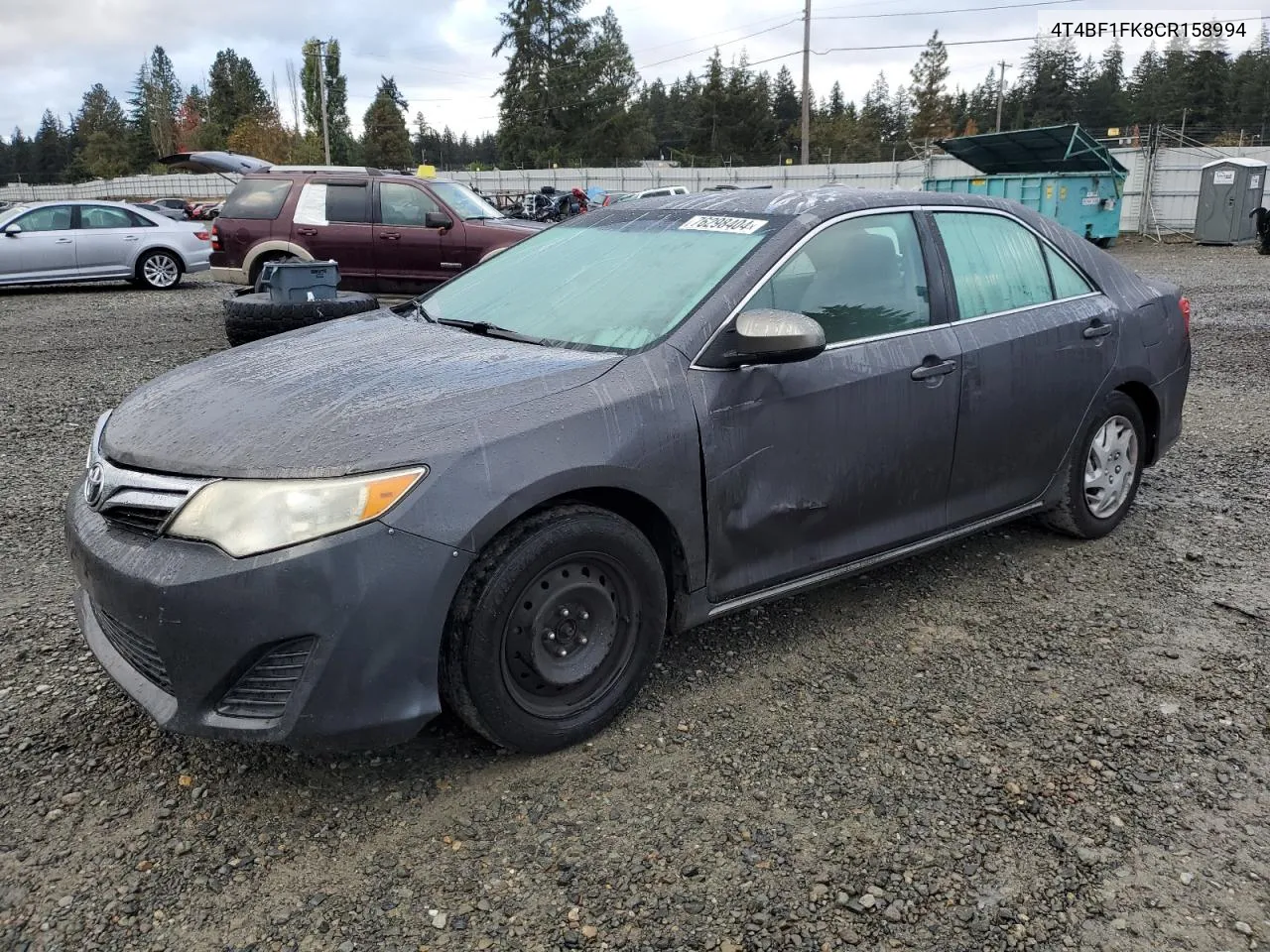 2012 Toyota Camry Base VIN: 4T4BF1FK8CR158994 Lot: 76298404