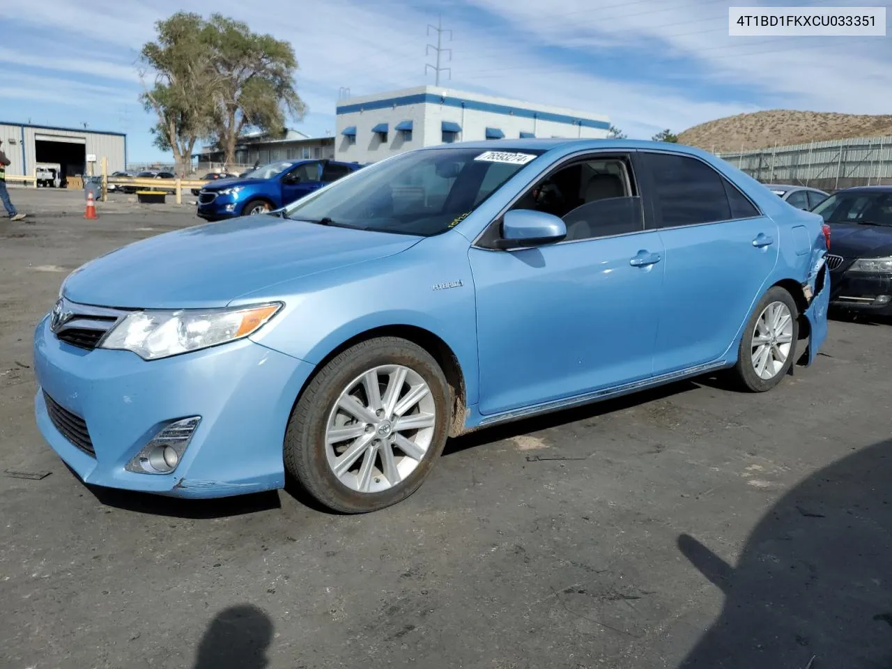 2012 Toyota Camry Hybrid VIN: 4T1BD1FKXCU033351 Lot: 76593274