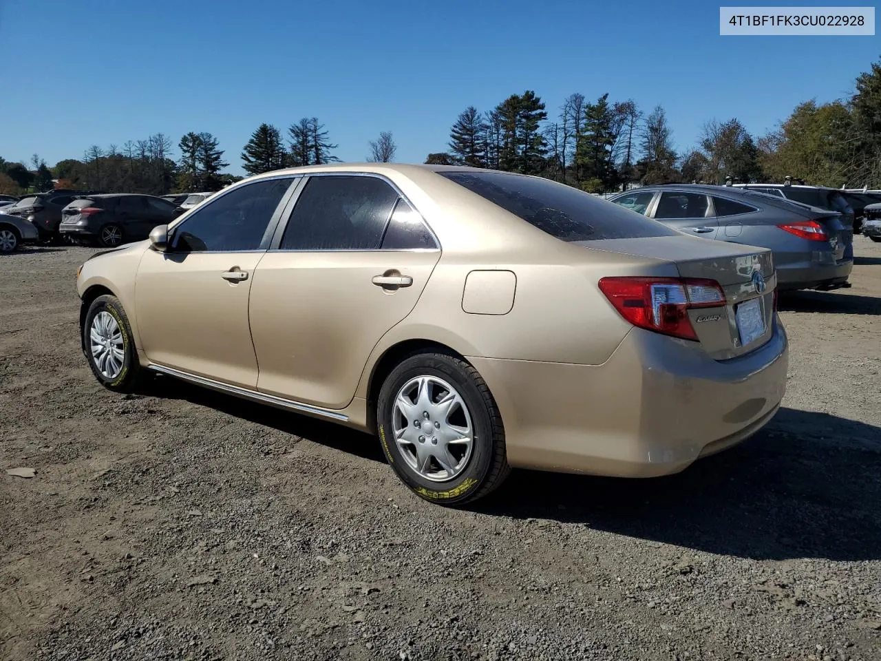 2012 Toyota Camry Base VIN: 4T1BF1FK3CU022928 Lot: 76865784