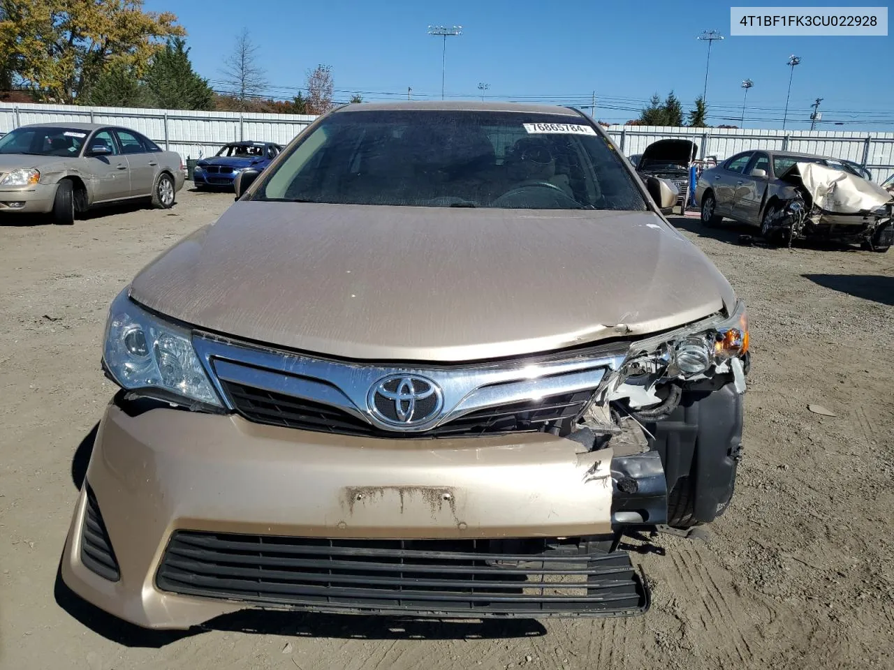 2012 Toyota Camry Base VIN: 4T1BF1FK3CU022928 Lot: 76865784