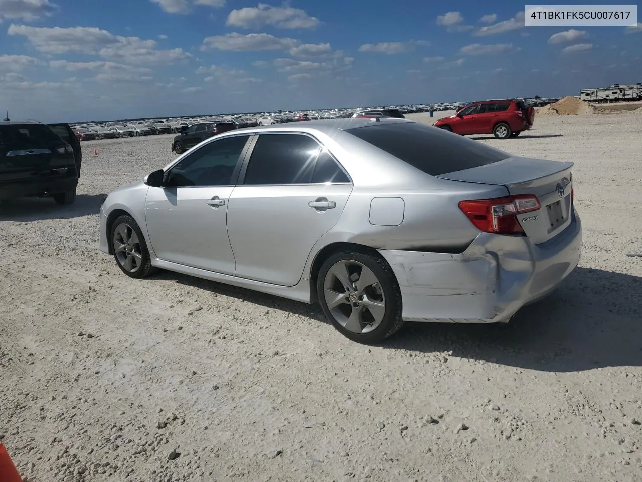 2012 Toyota Camry Se VIN: 4T1BK1FK5CU007617 Lot: 77349454