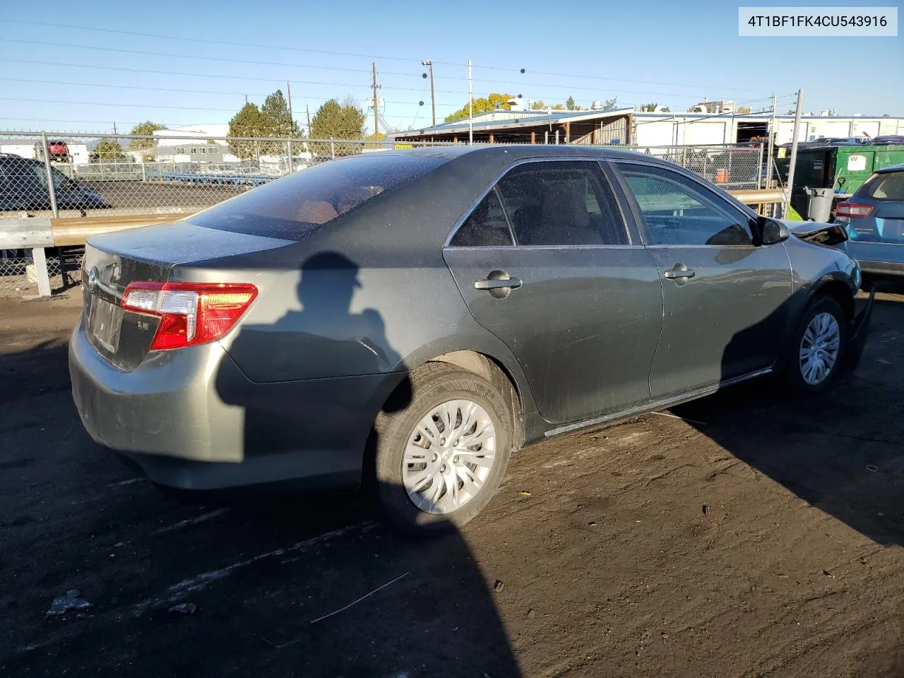 2012 Toyota Camry Base VIN: 4T1BF1FK4CU543916 Lot: 77418144