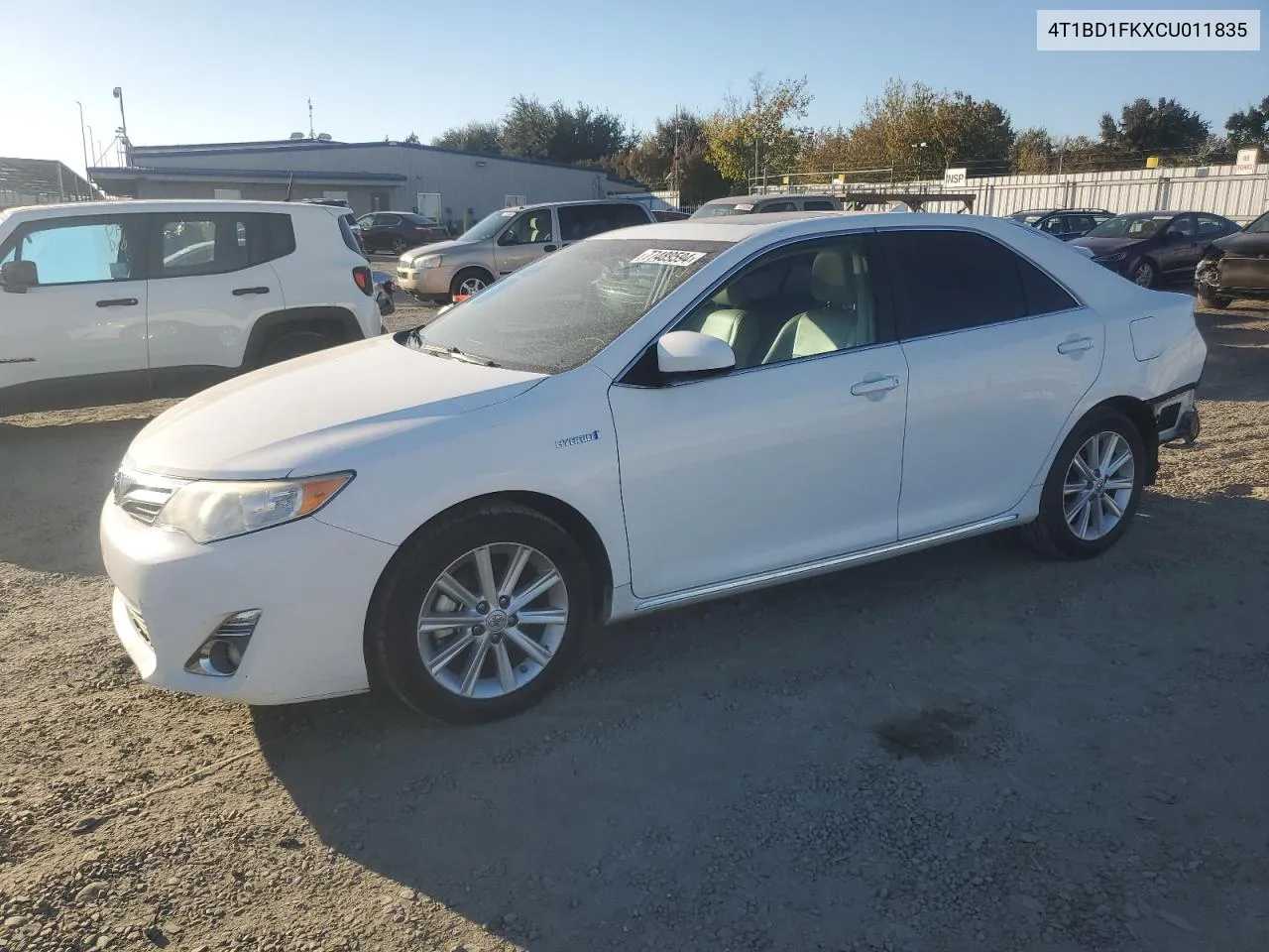 2012 Toyota Camry Hybrid VIN: 4T1BD1FKXCU011835 Lot: 77489594