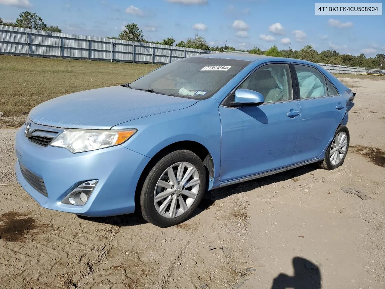 2012 Toyota Camry Se VIN: 4T1BK1FK4CU508904 Lot: 77593864