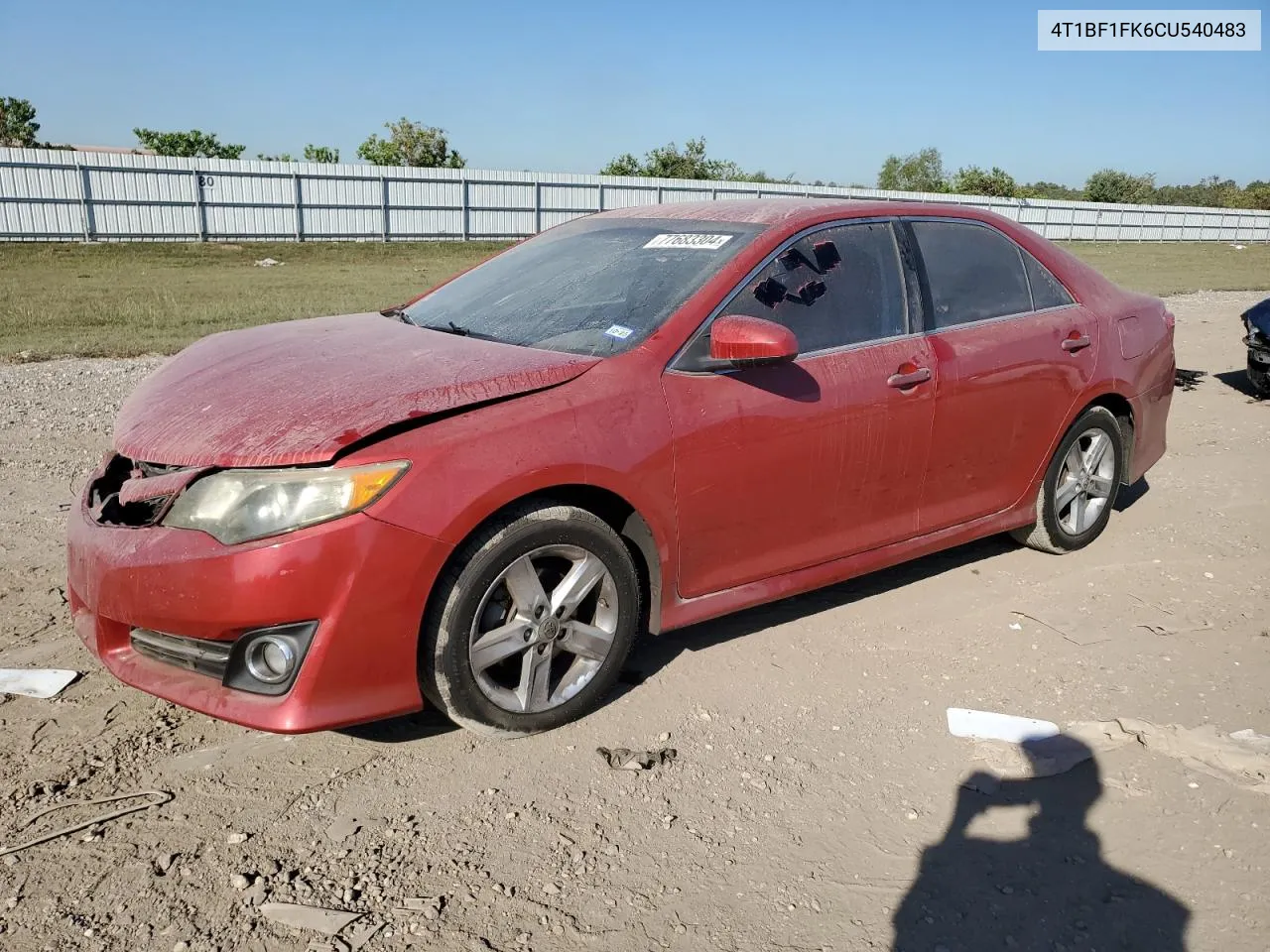 2012 Toyota Camry Base VIN: 4T1BF1FK6CU540483 Lot: 77683304