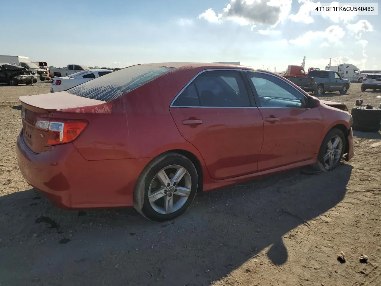 2012 Toyota Camry Base VIN: 4T1BF1FK6CU540483 Lot: 77683304