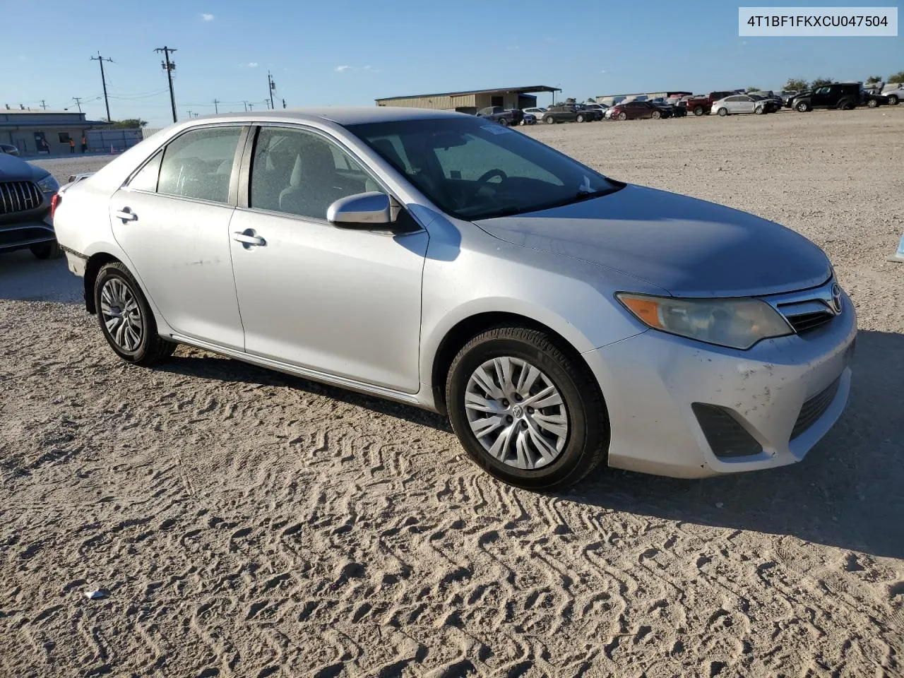 2012 Toyota Camry Base VIN: 4T1BF1FKXCU047504 Lot: 77738404