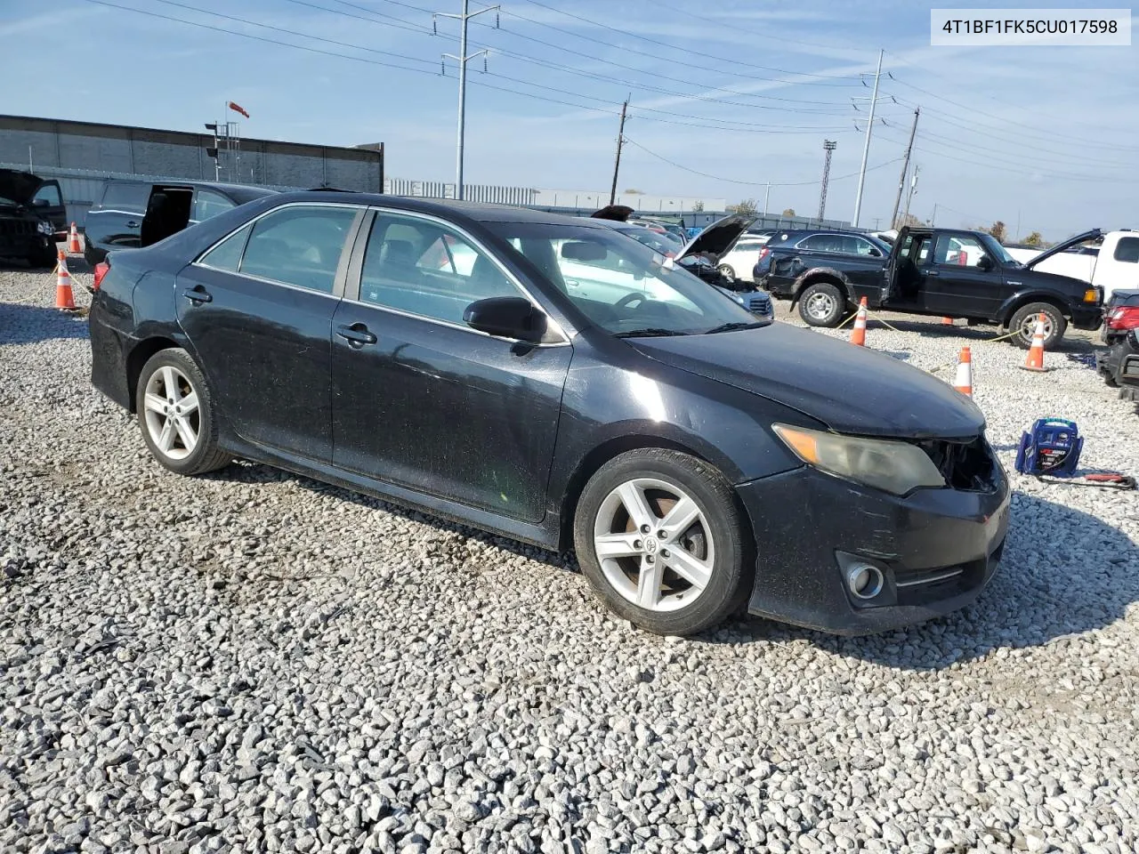 2012 Toyota Camry Base VIN: 4T1BF1FK5CU017598 Lot: 77842334