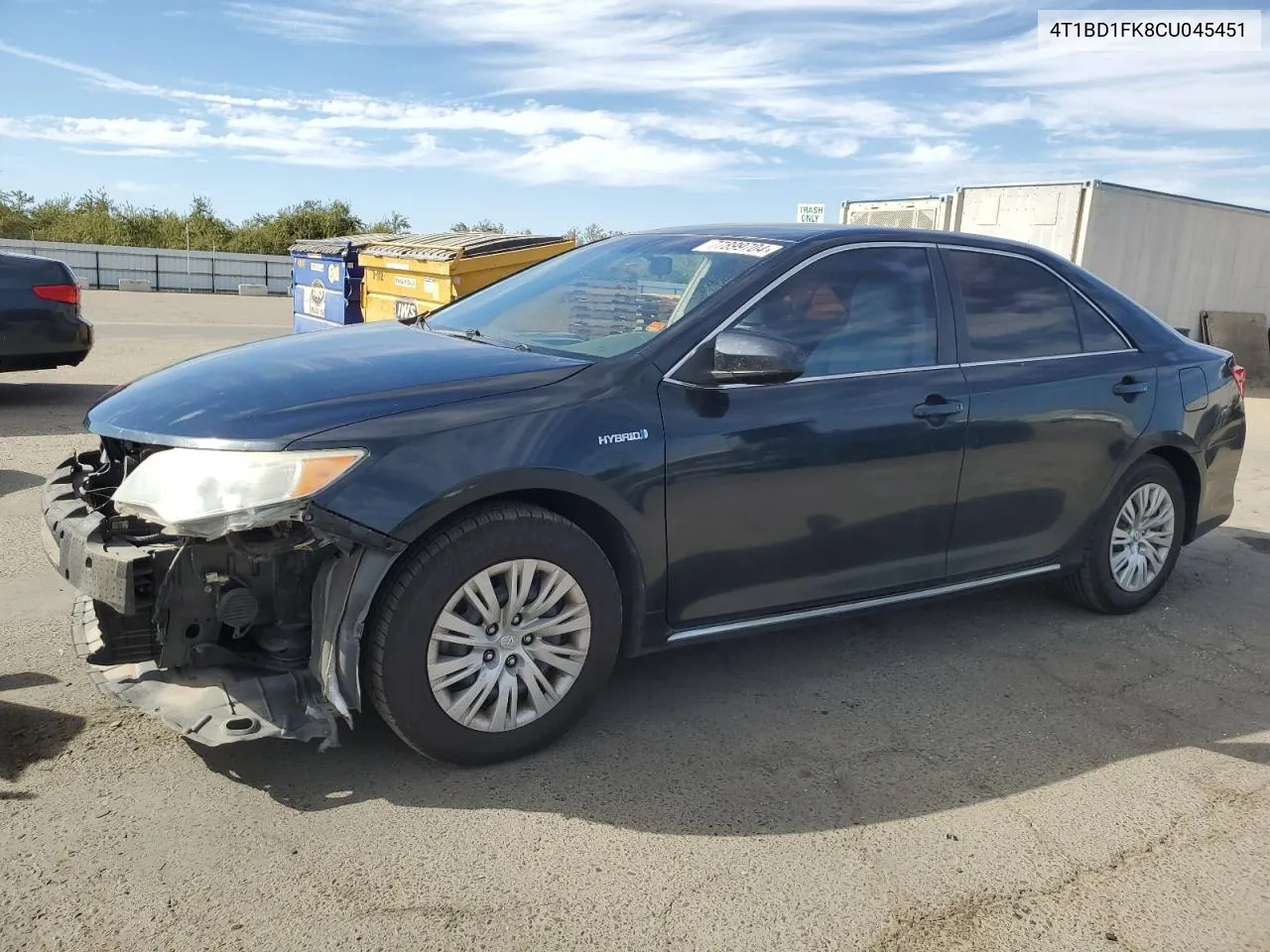 2012 Toyota Camry Hybrid VIN: 4T1BD1FK8CU045451 Lot: 77899704