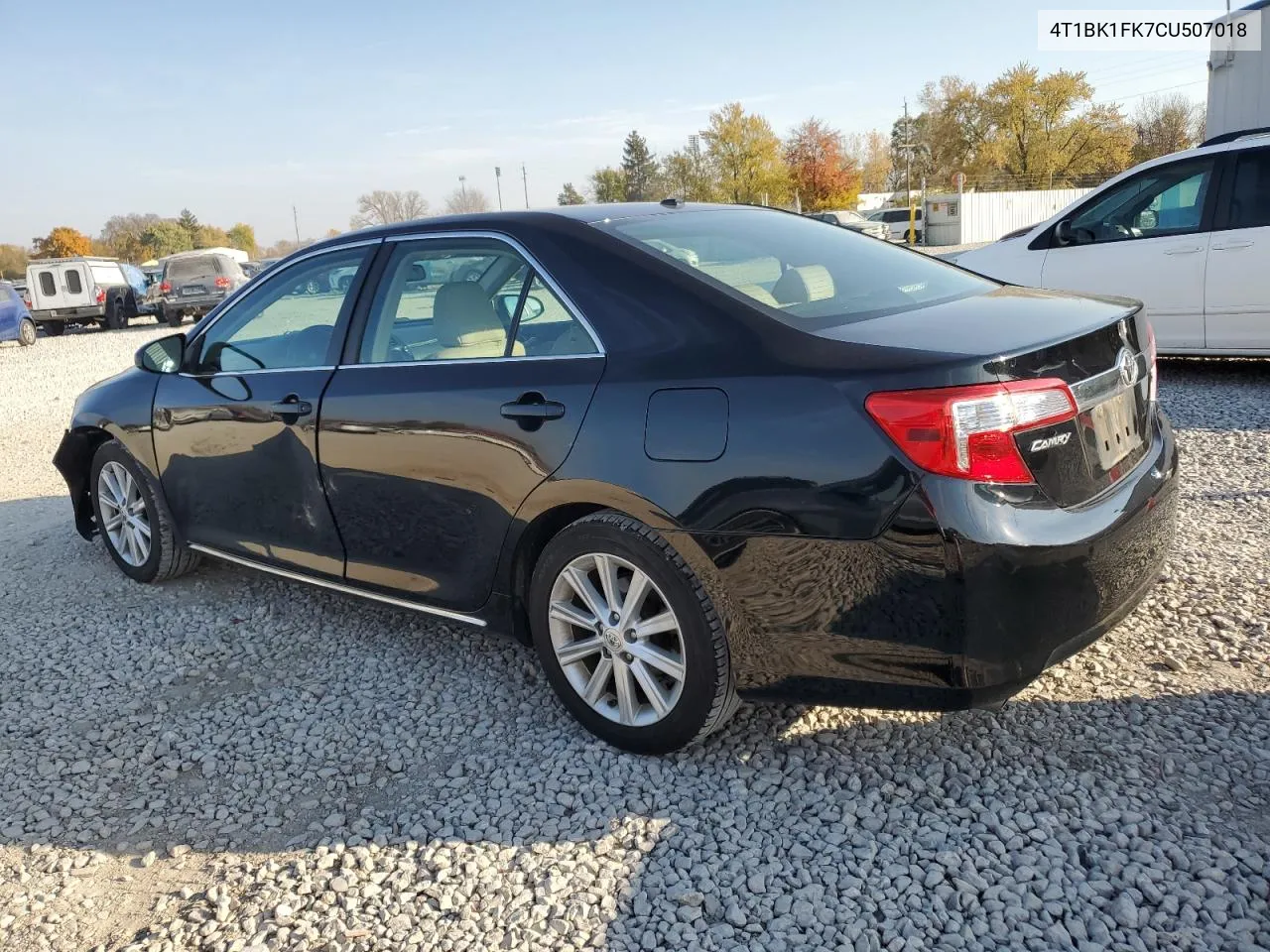 2012 Toyota Camry Se VIN: 4T1BK1FK7CU507018 Lot: 77967504