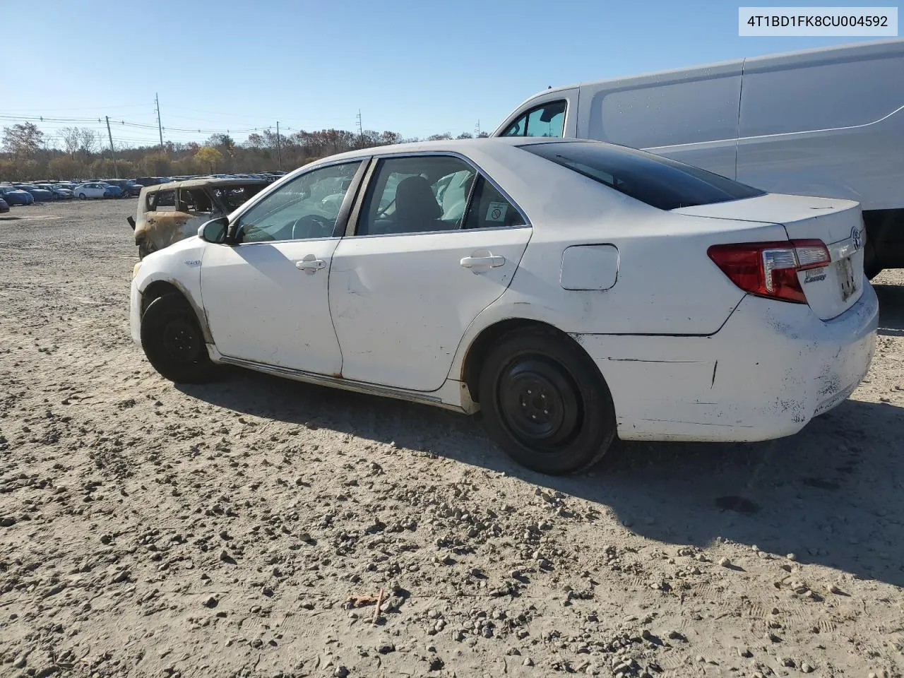 2012 Toyota Camry Hybrid VIN: 4T1BD1FK8CU004592 Lot: 78305264