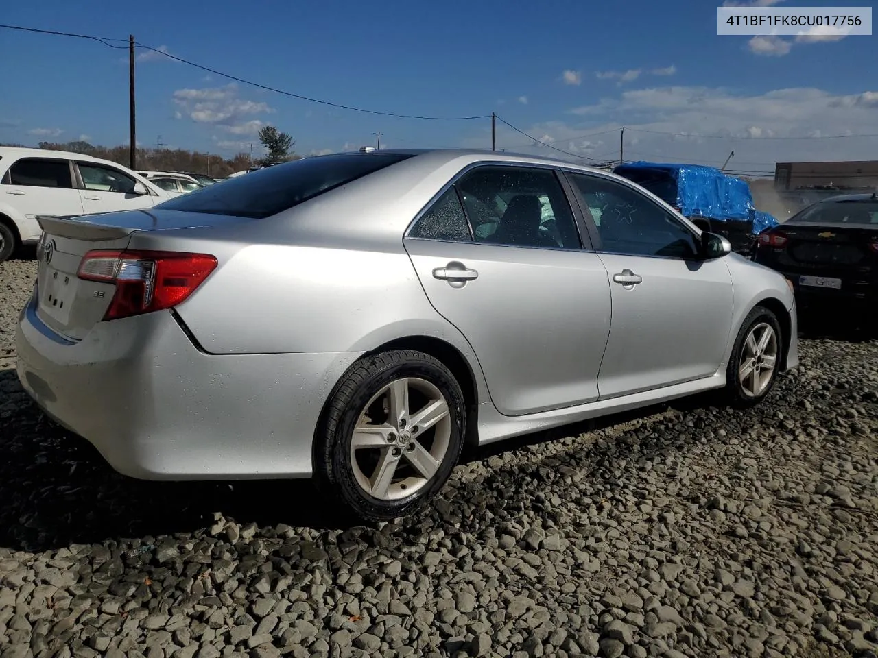 2012 Toyota Camry Base VIN: 4T1BF1FK8CU017756 Lot: 78492584