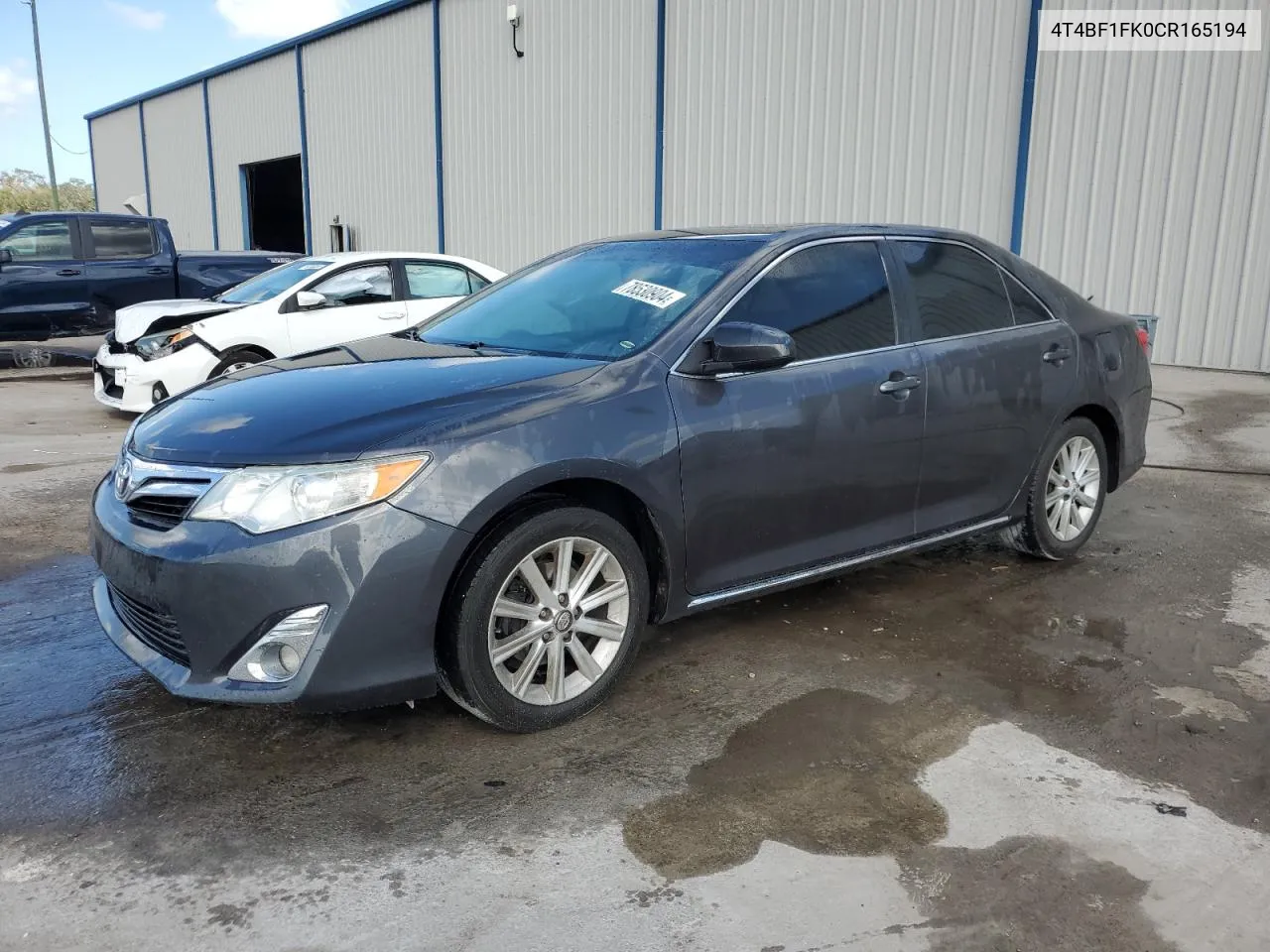 2012 Toyota Camry Base VIN: 4T4BF1FK0CR165194 Lot: 78530904