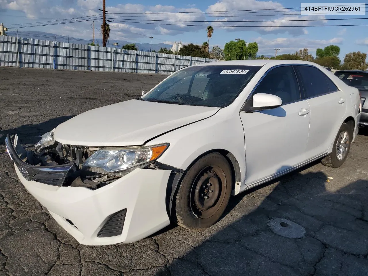 2012 Toyota Camry Base VIN: 4T4BF1FK9CR262961 Lot: 78541834