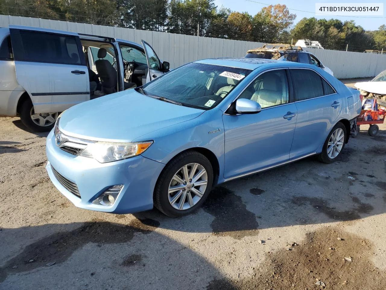 2012 Toyota Camry Hybrid VIN: 4T1BD1FK3CU051447 Lot: 78599484