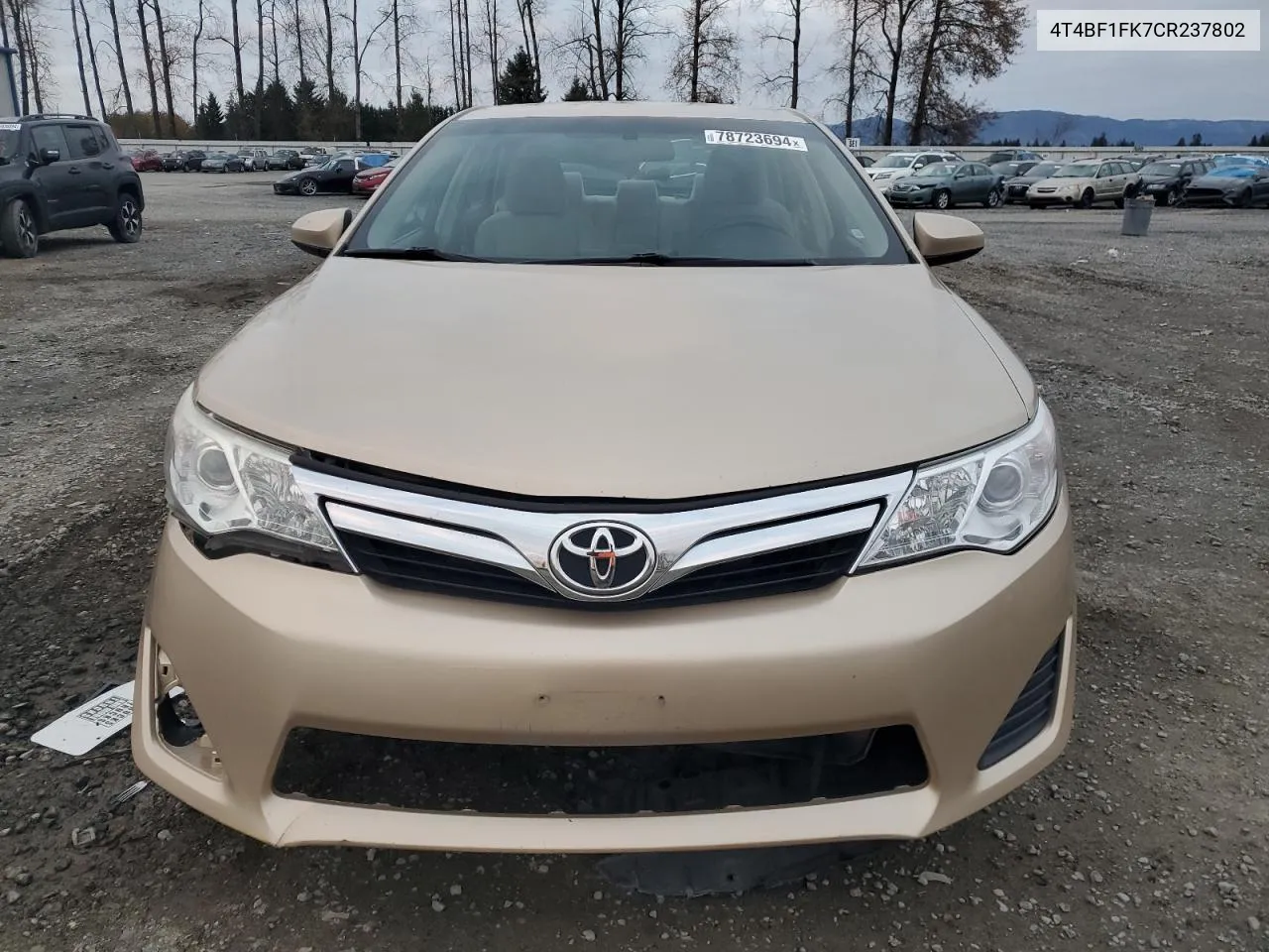 2012 Toyota Camry Base VIN: 4T4BF1FK7CR237802 Lot: 78723694