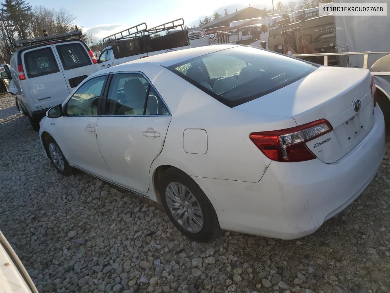 2012 Toyota Camry Hybrid VIN: 4T1BD1FK9CU027668 Lot: 79091804