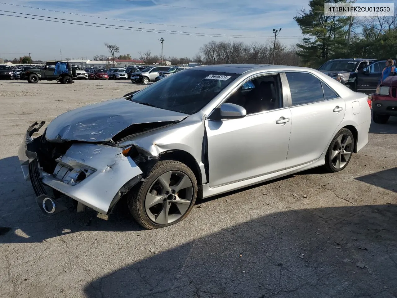 2012 Toyota Camry Se VIN: 4T1BK1FK2CU012550 Lot: 79946814