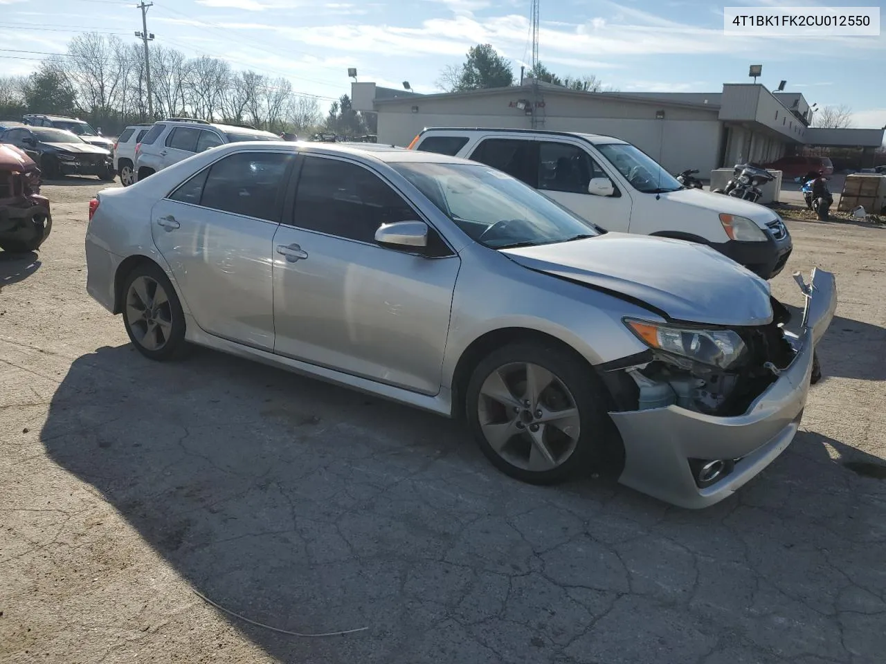 2012 Toyota Camry Se VIN: 4T1BK1FK2CU012550 Lot: 79946814