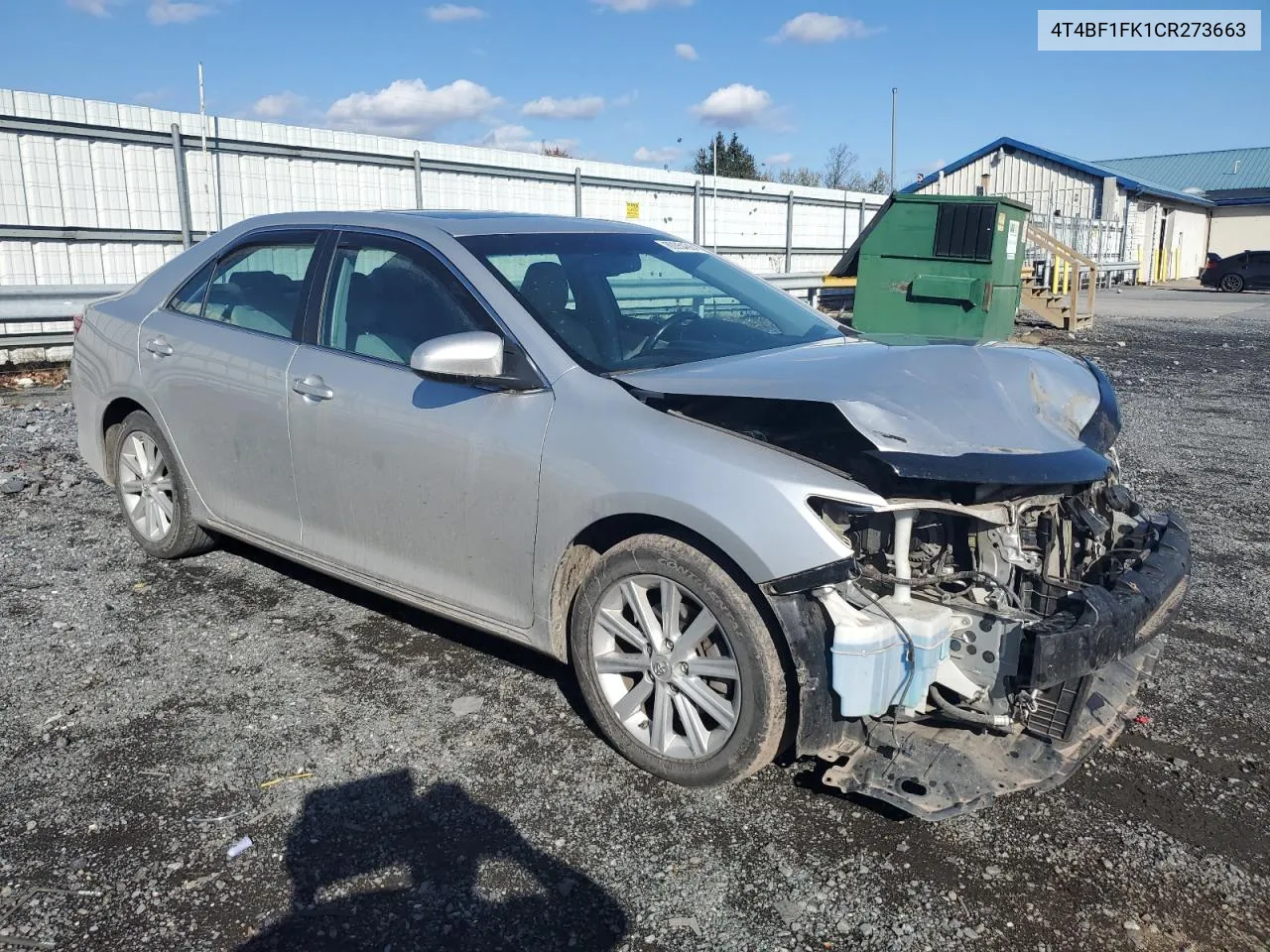 2012 Toyota Camry Base VIN: 4T4BF1FK1CR273663 Lot: 80054384