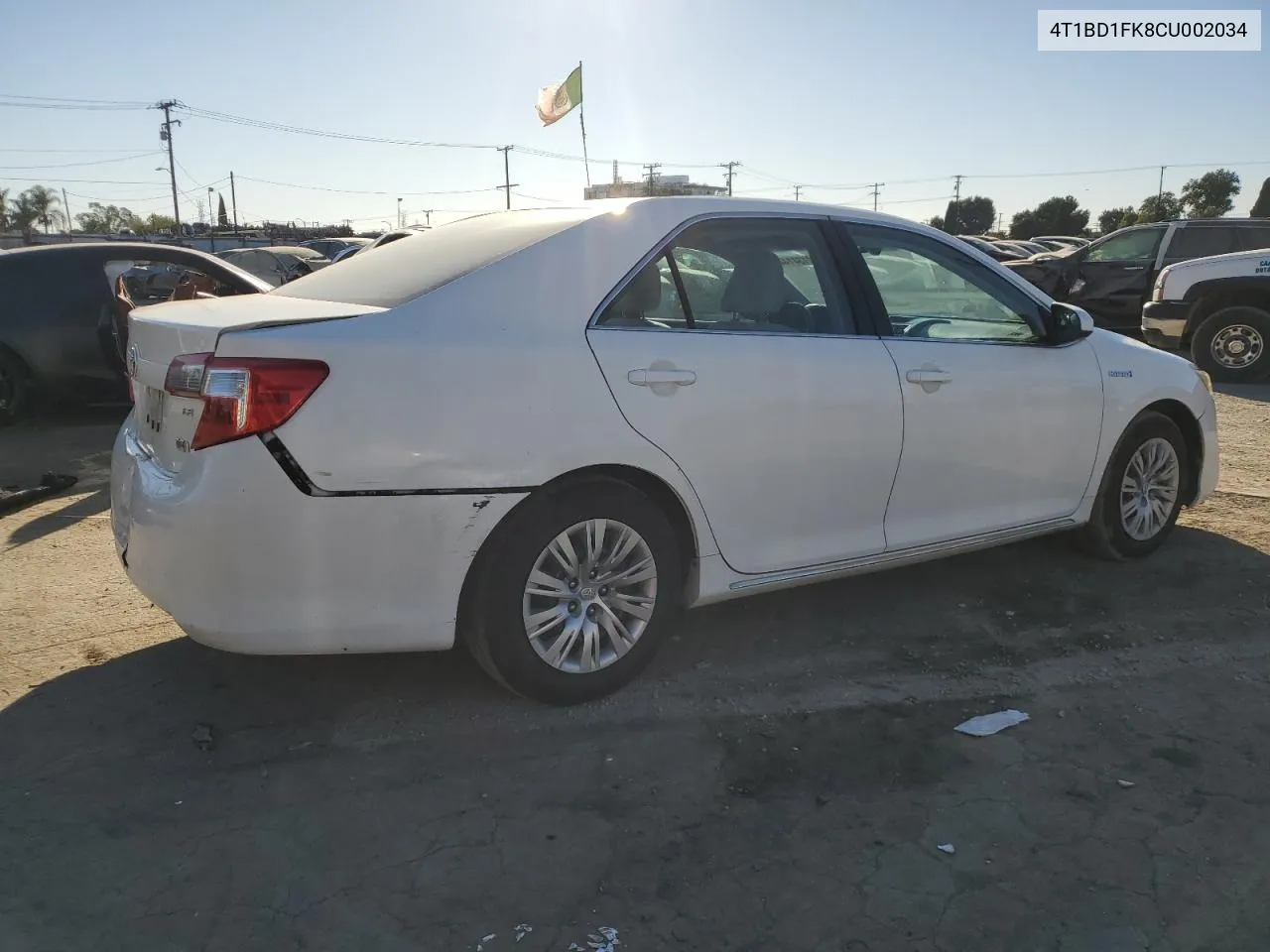 2012 Toyota Camry Hybrid VIN: 4T1BD1FK8CU002034 Lot: 80134144