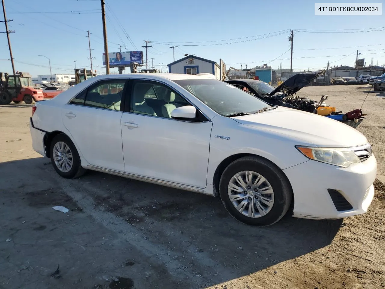 2012 Toyota Camry Hybrid VIN: 4T1BD1FK8CU002034 Lot: 80134144