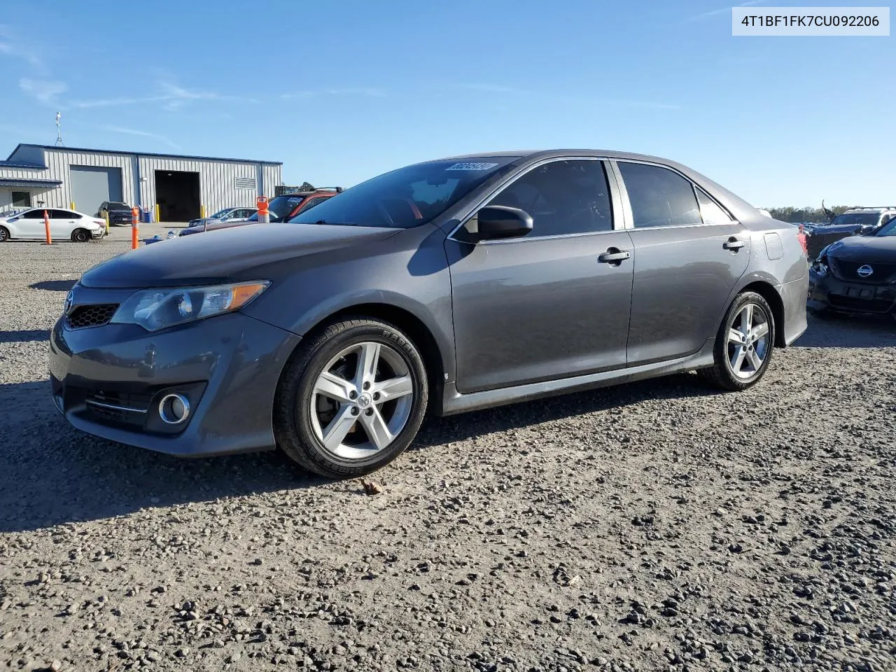 2012 Toyota Camry Base VIN: 4T1BF1FK7CU092206 Lot: 80245434