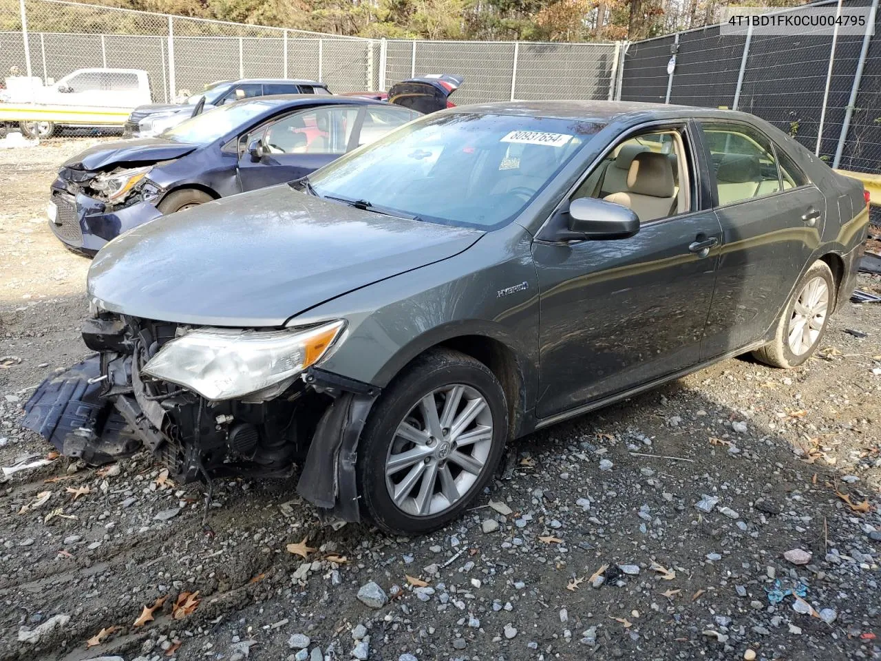 2012 Toyota Camry Hybrid VIN: 4T1BD1FK0CU004795 Lot: 80937654