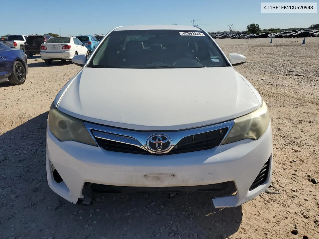 2012 Toyota Camry Base VIN: 4T1BF1FK2CU520943 Lot: 80993234