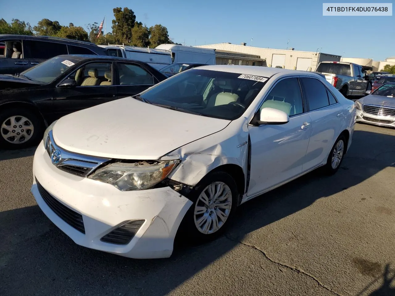 2013 Toyota Camry Hybrid VIN: 4T1BD1FK4DU076438 Lot: 70607804