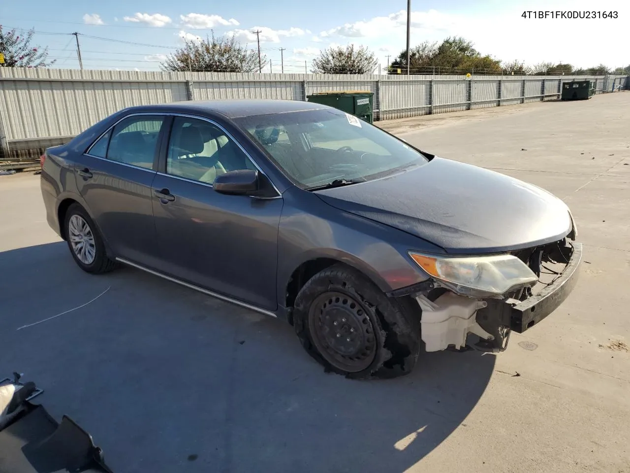 2013 Toyota Camry L VIN: 4T1BF1FK0DU231643 Lot: 71822804