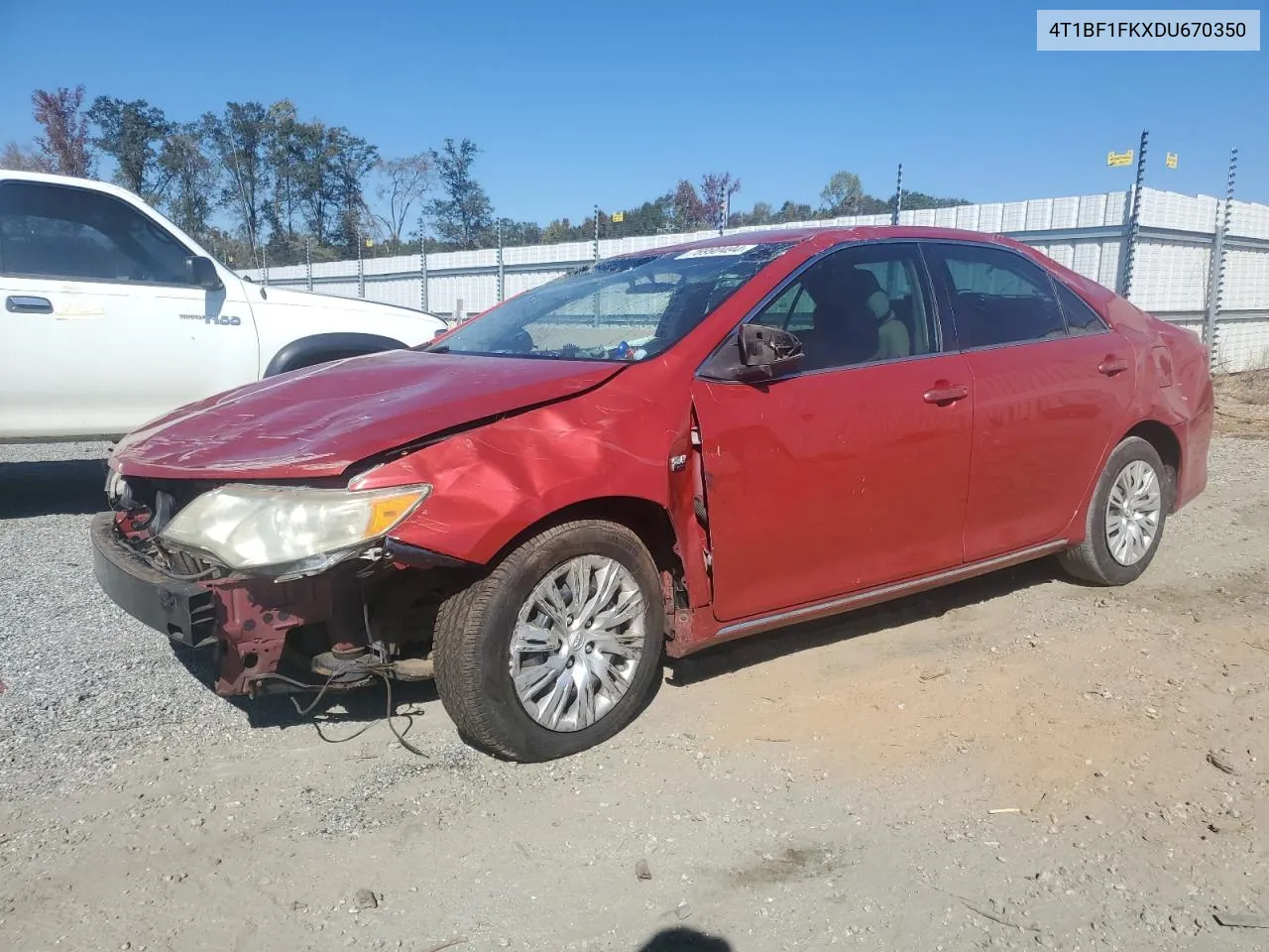 2013 Toyota Camry L VIN: 4T1BF1FKXDU670350 Lot: 76990494