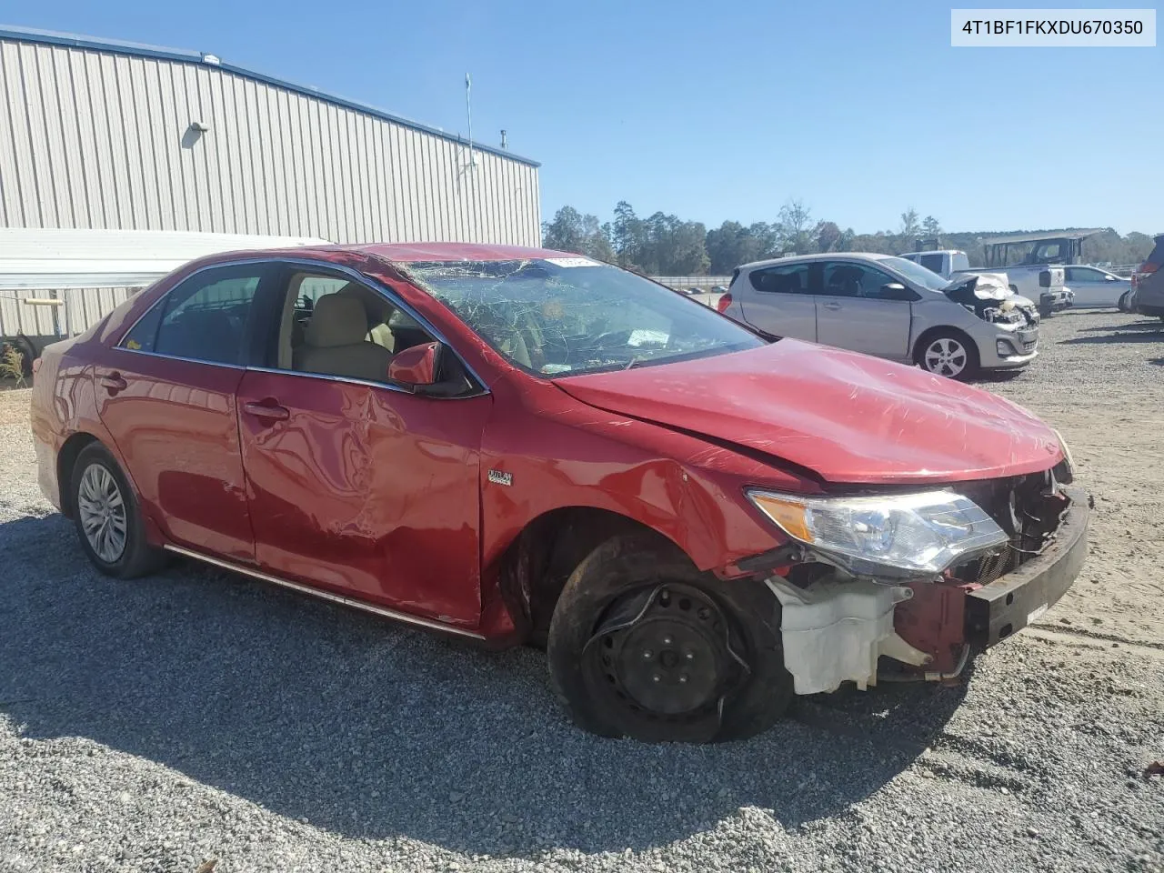 2013 Toyota Camry L VIN: 4T1BF1FKXDU670350 Lot: 76990494