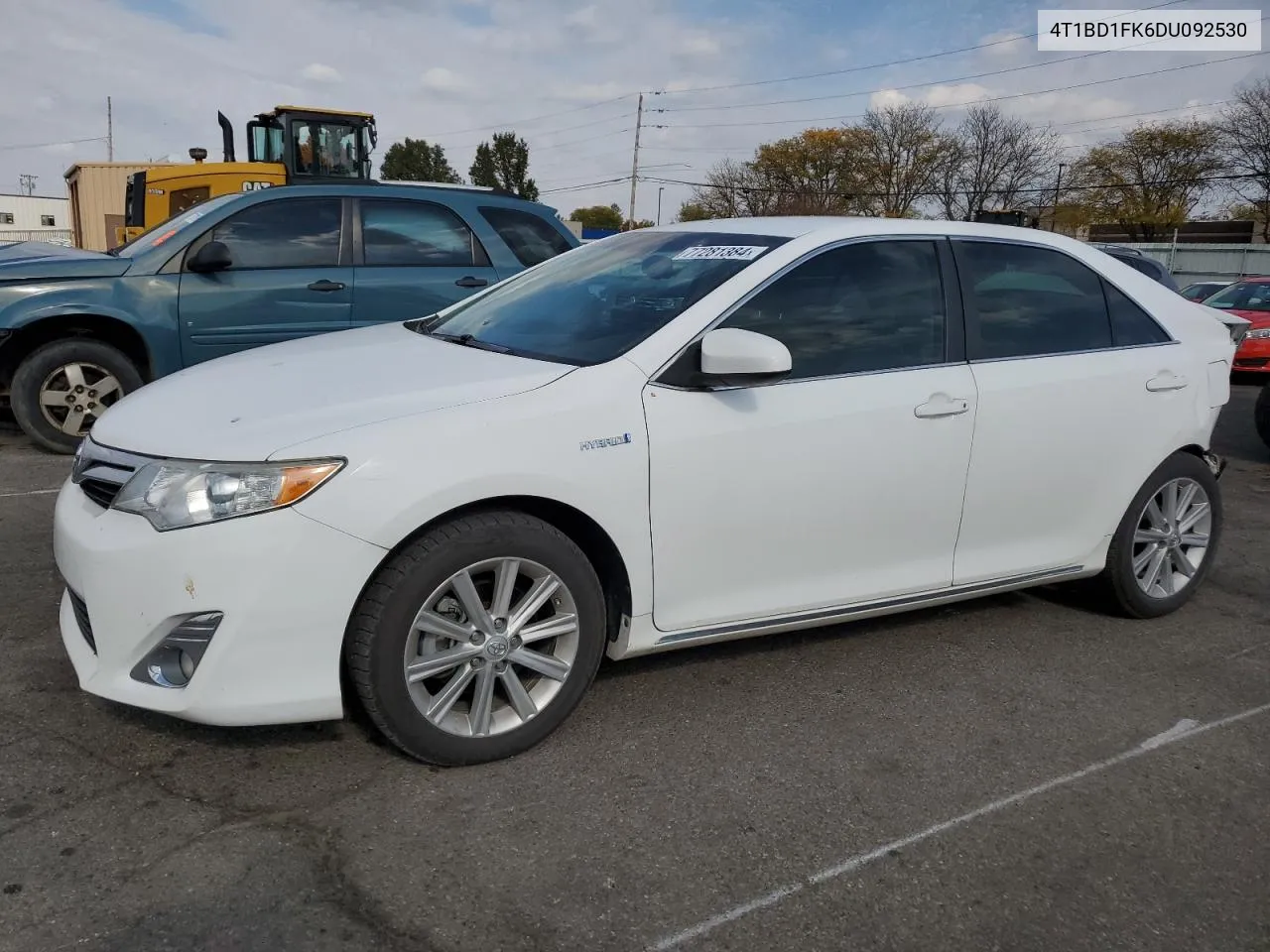 2013 Toyota Camry Hybrid VIN: 4T1BD1FK6DU092530 Lot: 77281384