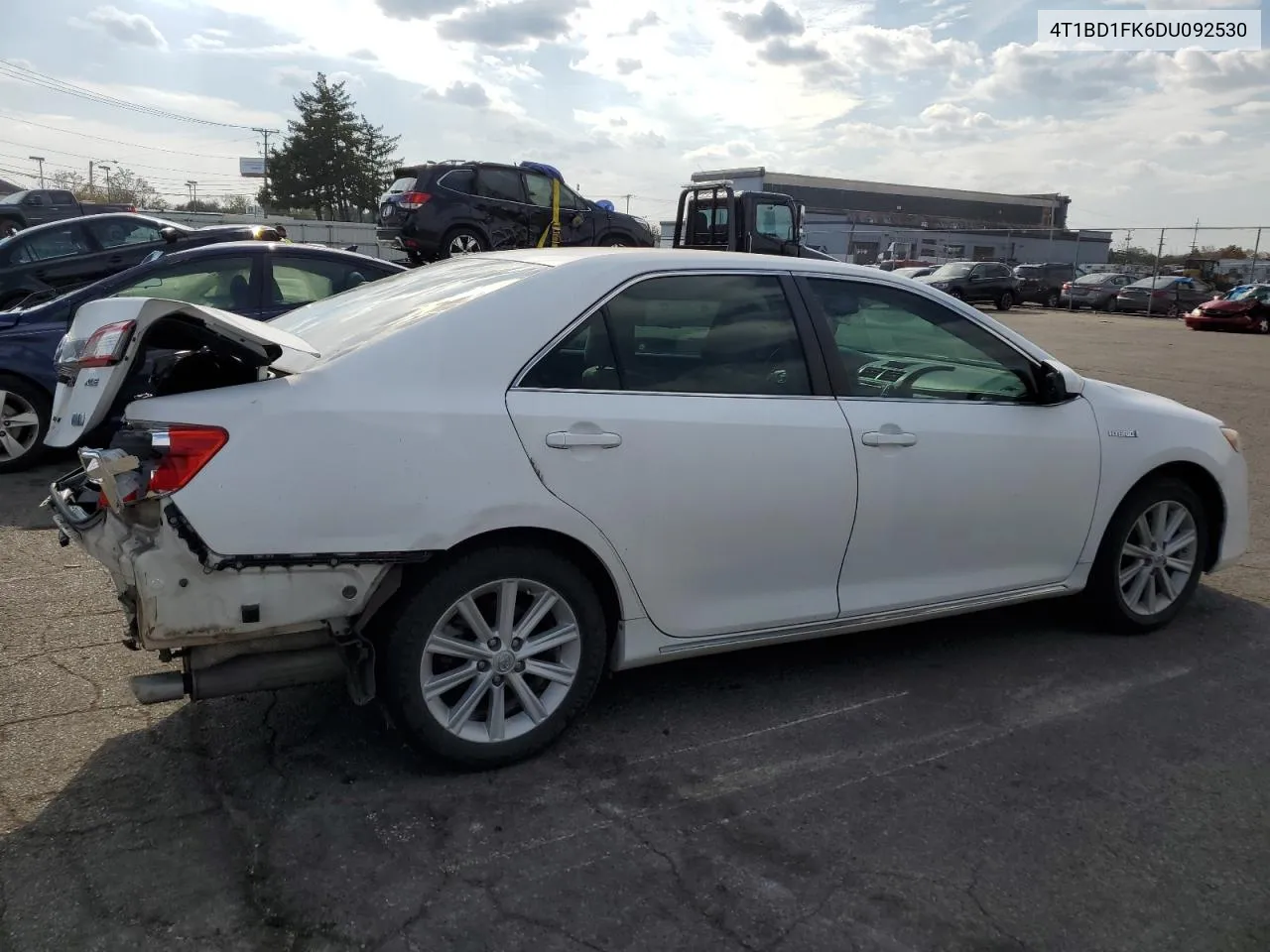 2013 Toyota Camry Hybrid VIN: 4T1BD1FK6DU092530 Lot: 77281384