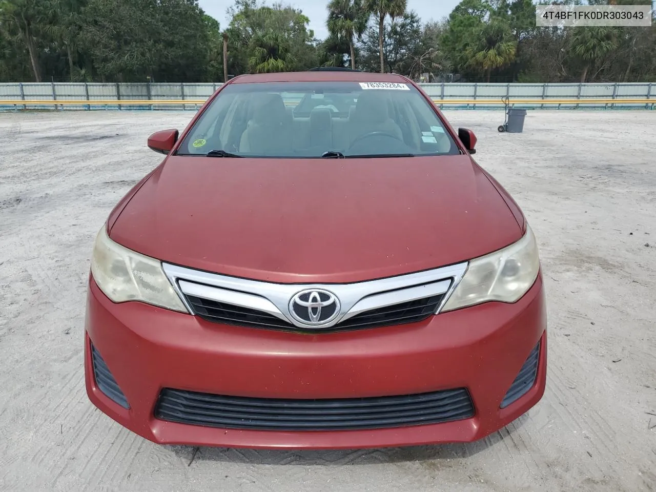 2013 Toyota Camry L VIN: 4T4BF1FK0DR303043 Lot: 78353284