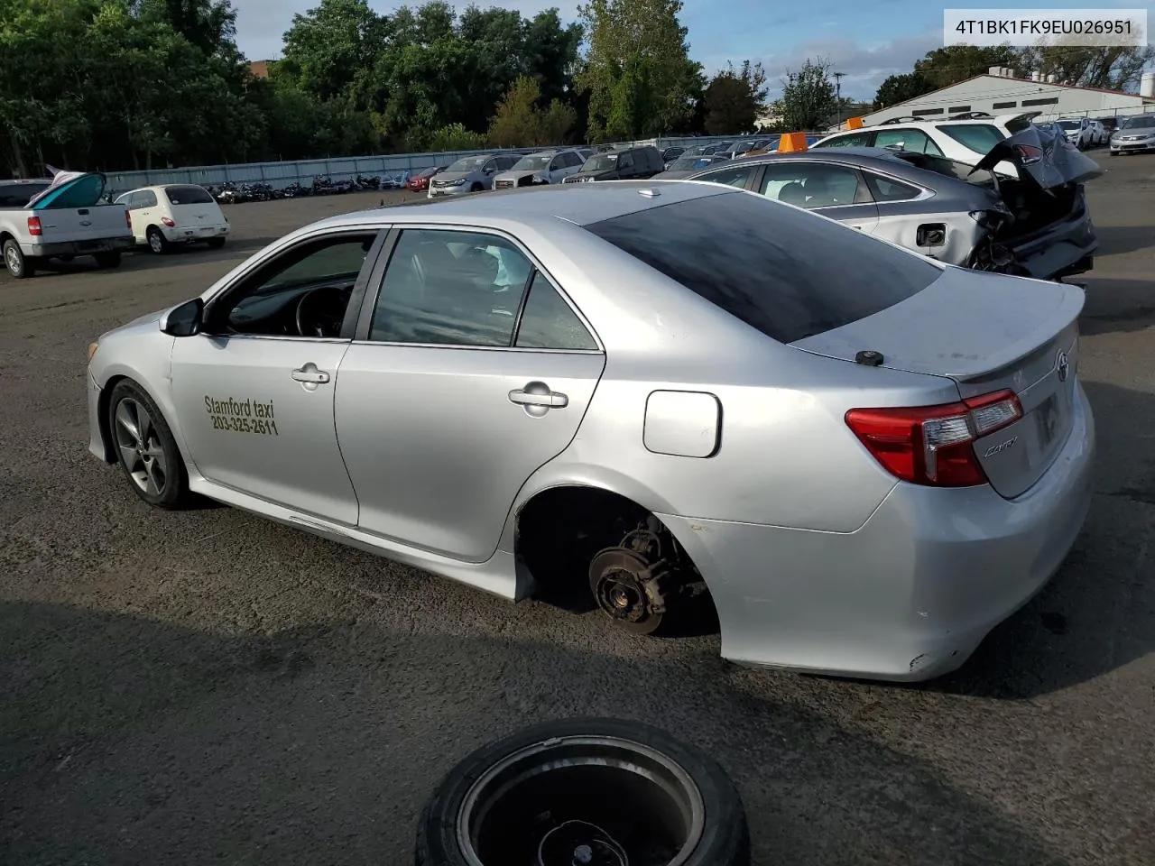 2014 Toyota Camry Se VIN: 4T1BK1FK9EU026951 Lot: 72159544