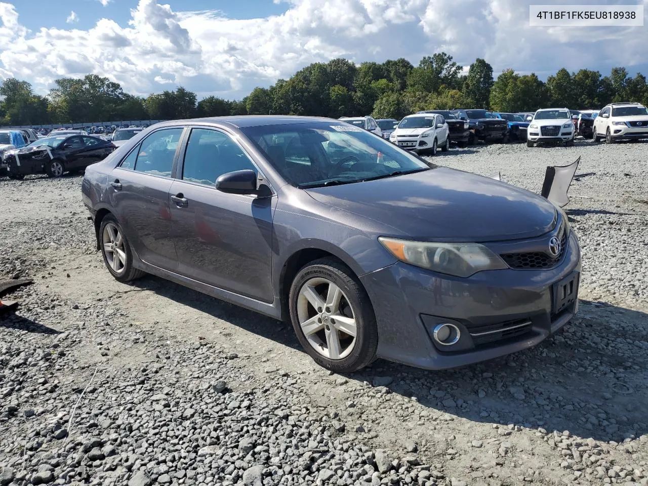 2014 Toyota Camry L VIN: 4T1BF1FK5EU818938 Lot: 72567074