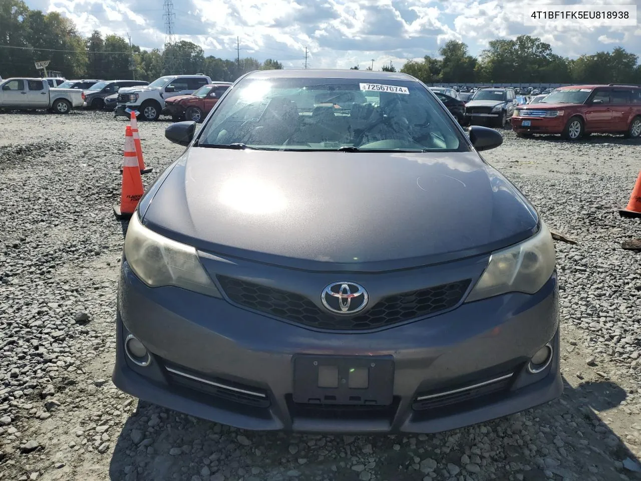 2014 Toyota Camry L VIN: 4T1BF1FK5EU818938 Lot: 72567074