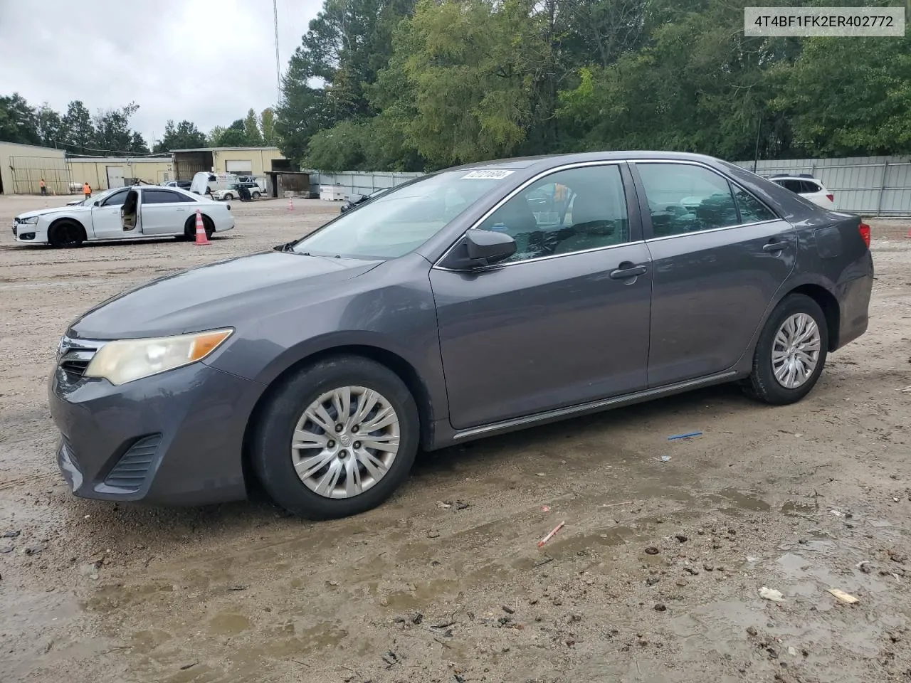 2014 Toyota Camry L VIN: 4T4BF1FK2ER402772 Lot: 72721604