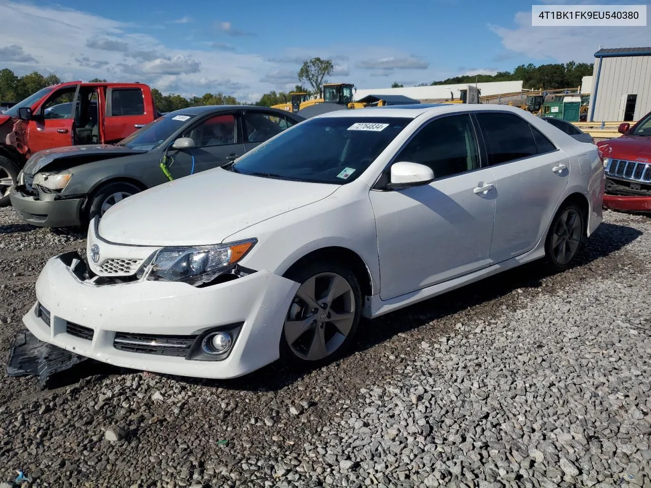 2014 Toyota Camry Se VIN: 4T1BK1FK9EU540380 Lot: 72764834