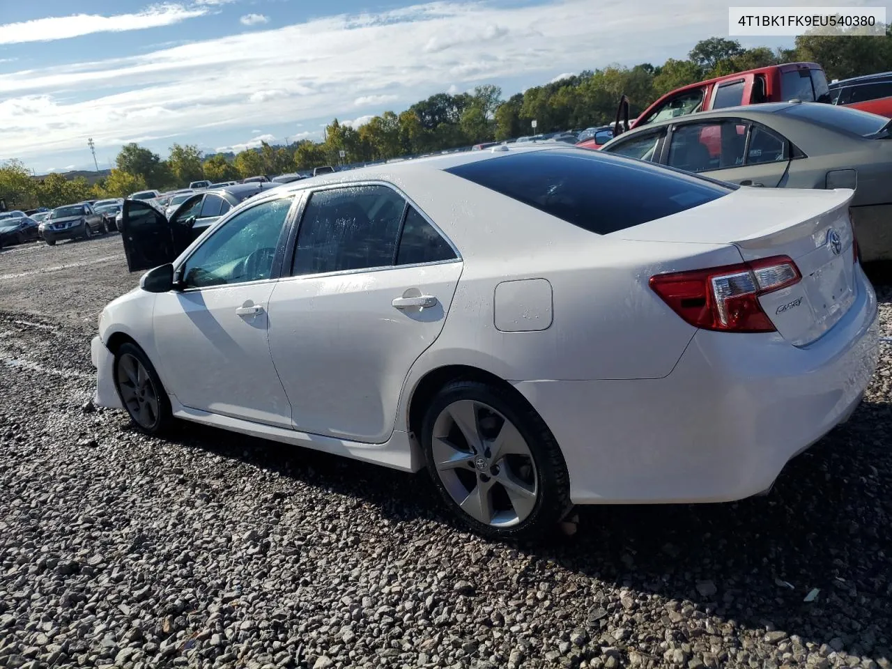 2014 Toyota Camry Se VIN: 4T1BK1FK9EU540380 Lot: 72764834