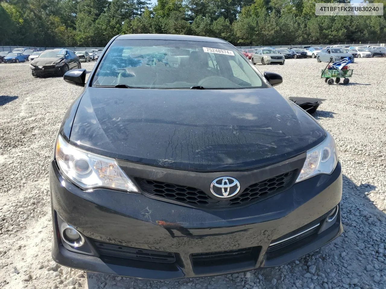 2014 Toyota Camry L VIN: 4T1BF1FK2EU830240 Lot: 75248974