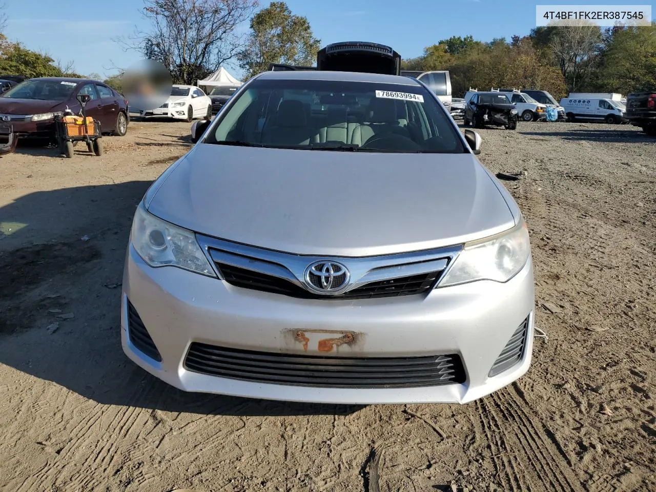 2014 Toyota Camry L VIN: 4T4BF1FK2ER387545 Lot: 78693994