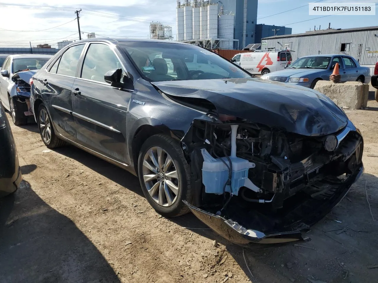 2015 Toyota Camry Hybrid VIN: 4T1BD1FK7FU151183 Lot: 52954524