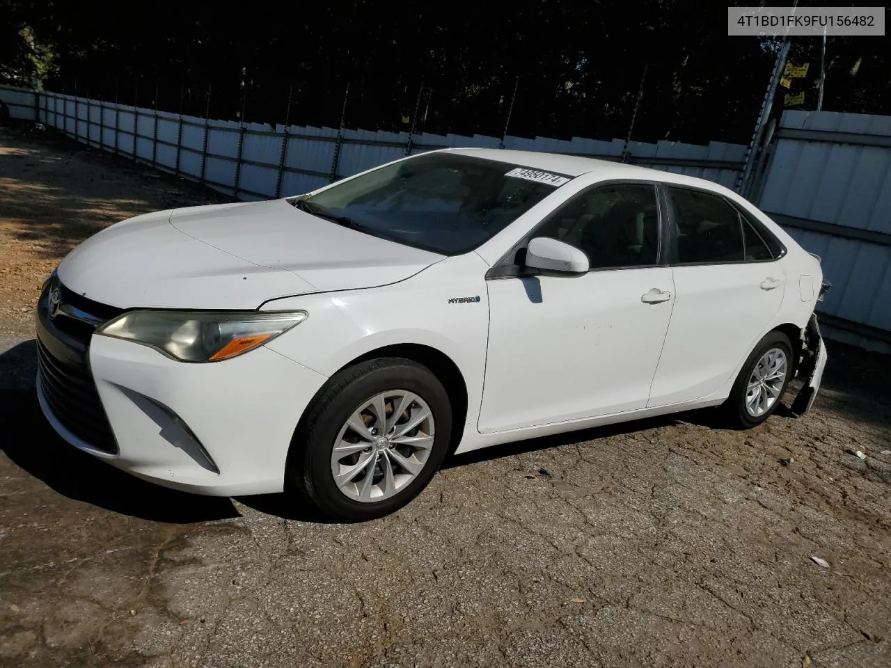 2015 Toyota Camry Hybrid VIN: 4T1BD1FK9FU156482 Lot: 74950174