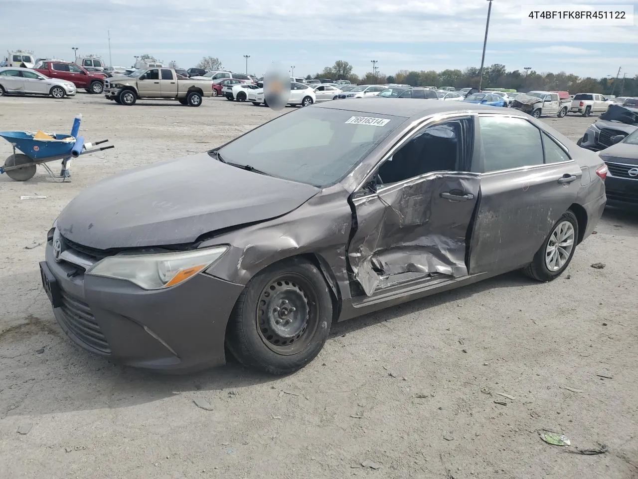 2015 Toyota Camry Le VIN: 4T4BF1FK8FR451122 Lot: 76916314