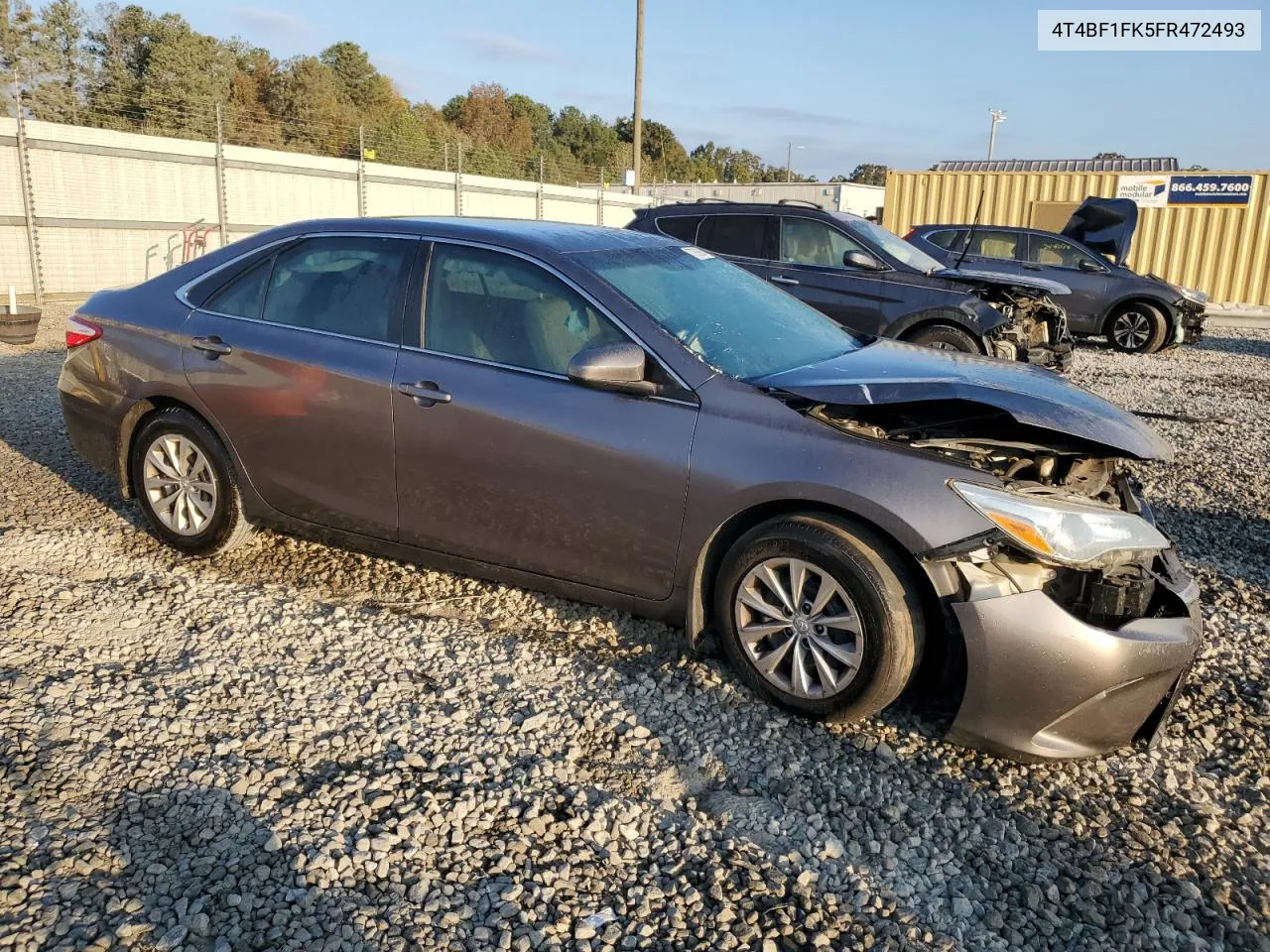 2015 Toyota Camry Le VIN: 4T4BF1FK5FR472493 Lot: 77862664