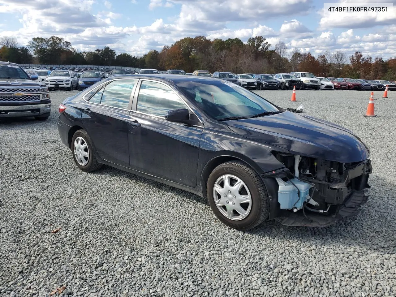 2015 Toyota Camry Le VIN: 4T4BF1FK0FR497351 Lot: 79612734