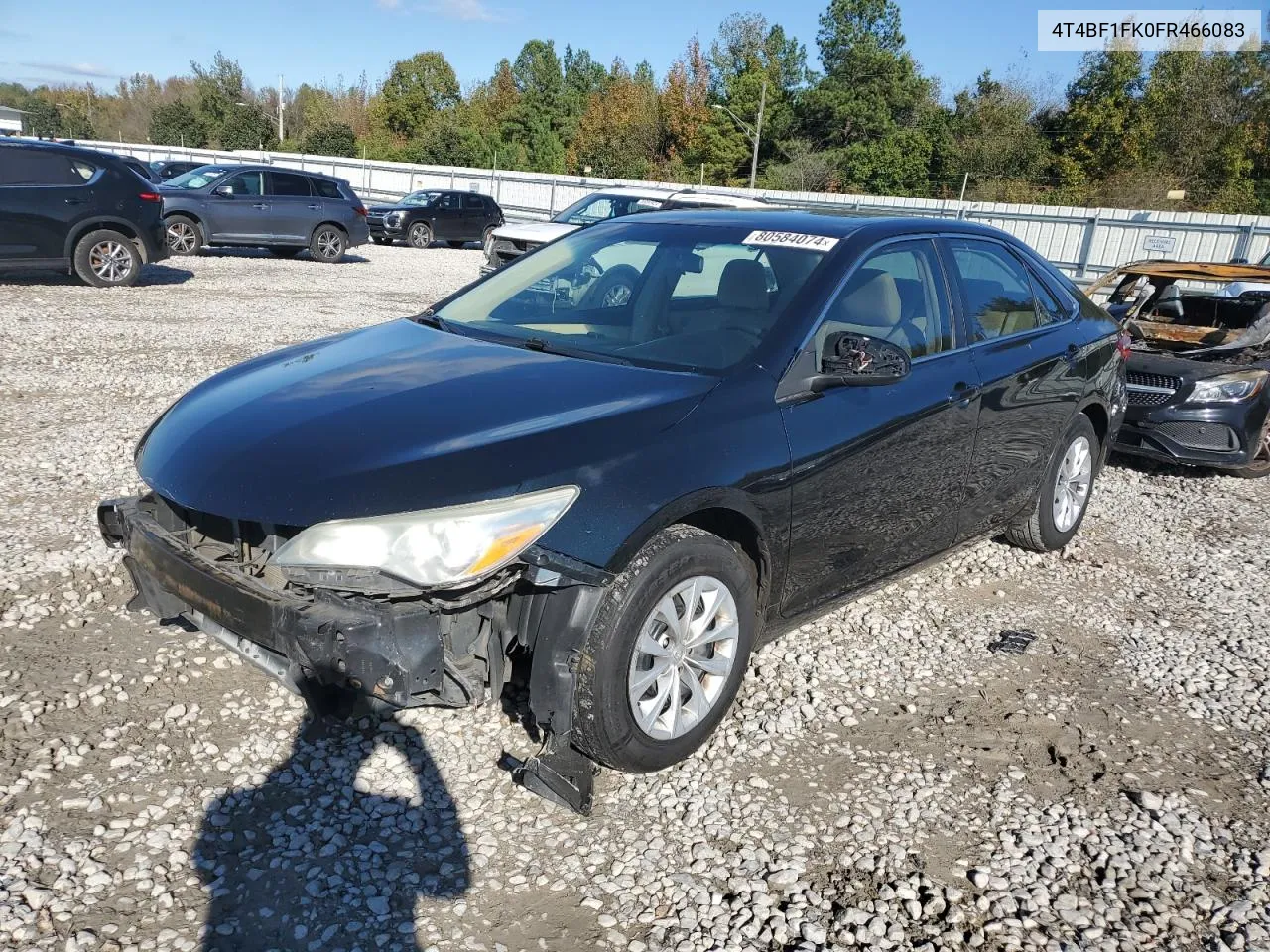 2015 Toyota Camry Le VIN: 4T4BF1FK0FR466083 Lot: 80584074